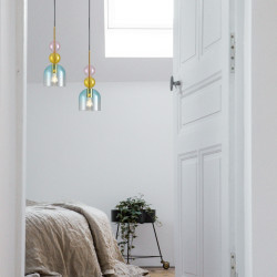 Lampa PASTELLO BLUE – Szklane klosze, pastelowe światło Lampa PASTELLO BLUE – Szklane klosze, pastelowe światło
