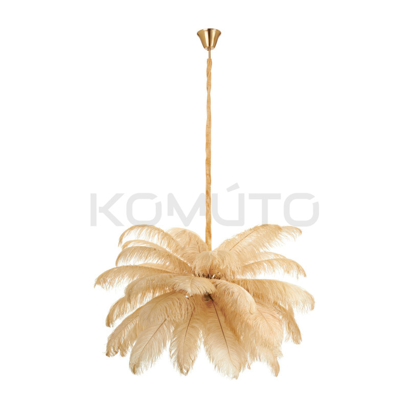 Lampa z Piór EMU – Beżowa, Różowa, Biała | Lampa Wisząca Lampa z Piór EMU – Beżowa, Różowa, Biała | Lampa Wisząca