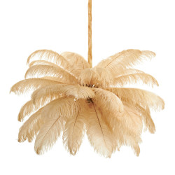 Lampa z Piór EMU – Beżowa, Różowa, Biała | Lampa Wisząca Lampa z Piór EMU – Beżowa, Różowa, Biała | Lampa Wisząca