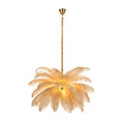 Lampa z Piór EMU – Beżowa, Różowa, Biała | Lampa Wisząca Lampa z Piór EMU – Beżowa, Różowa, Biała | Lampa Wisząca