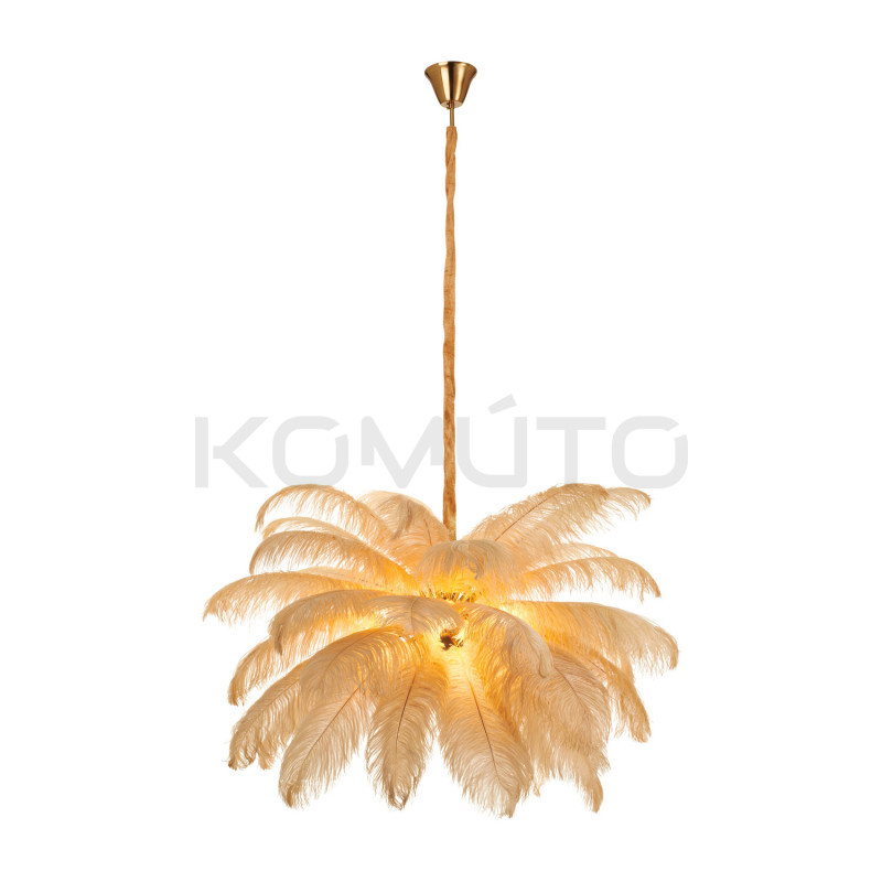 Lampa z Piór EMU – Beżowa, Różowa, Biała | Lampa Wisząca Lampa z Piór EMU – Beżowa, Różowa, Biała | Lampa Wisząca