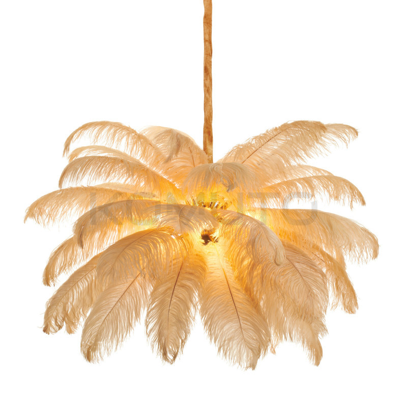 Lampa z Piór EMU – Beżowa, Różowa, Biała | Lampa Wisząca Lampa z Piór EMU – Beżowa, Różowa, Biała | Lampa Wisząca