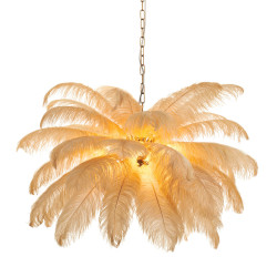 Lampa z Piór EMU – Beżowa, Różowa, Biała | Lampa Wisząca Lampa z Piór EMU – Beżowa, Różowa, Biała | Lampa Wisząca