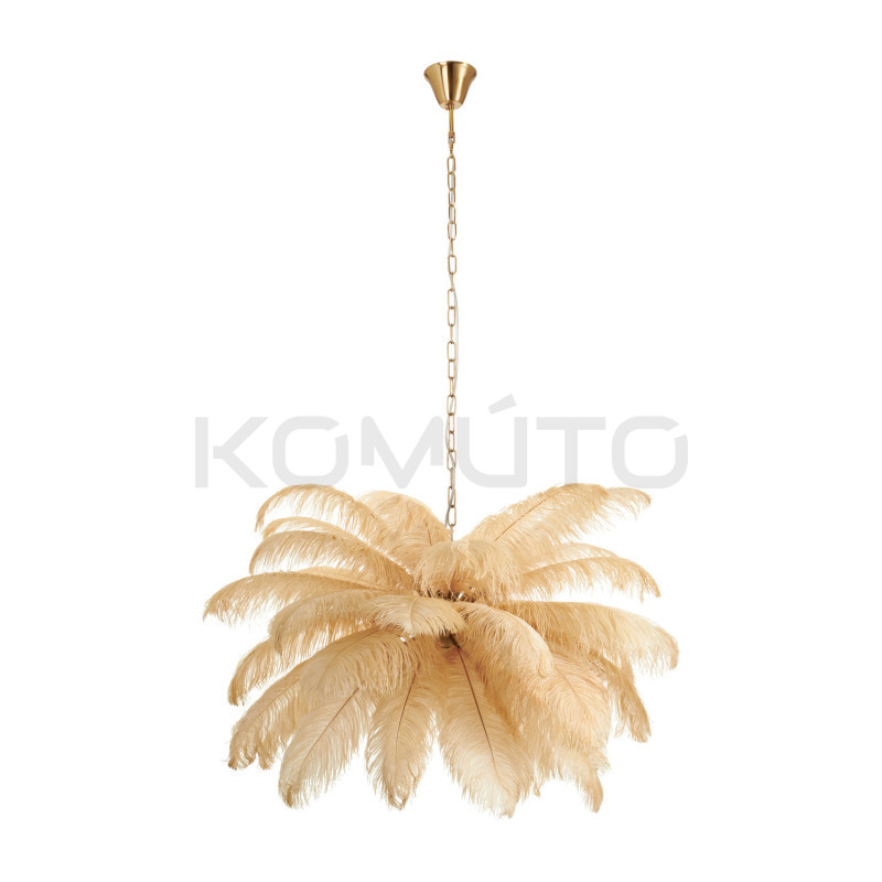 Lampa z Piór EMU – Beżowa, Różowa, Biała | Lampa Wisząca Lampa z Piór EMU – Beżowa, Różowa, Biała | Lampa Wisząca