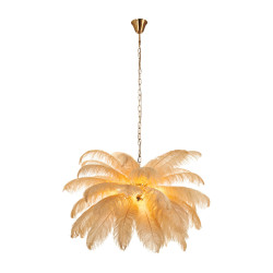 Lampa z Piór EMU – Beżowa, Różowa, Biała | Lampa Wisząca Lampa z Piór EMU – Beżowa, Różowa, Biała | Lampa Wisząca