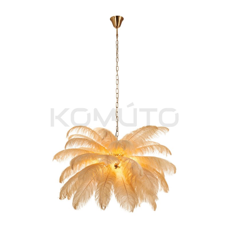 Lampa z Piór EMU – Beżowa, Różowa, Biała | Lampa Wisząca Lampa z Piór EMU – Beżowa, Różowa, Biała | Lampa Wisząca