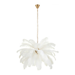 Lampa z Piór EMU – Beżowa, Różowa, Biała | Lampa Wisząca Lampa z Piór EMU – Beżowa, Różowa, Biała | Lampa Wisząca