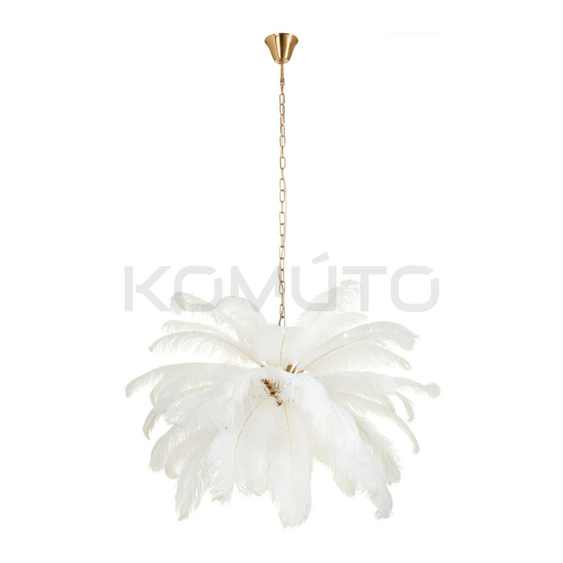 Lampa z Piór EMU – Beżowa, Różowa, Biała | Lampa Wisząca Lampa z Piór EMU – Beżowa, Różowa, Biała | Lampa Wisząca