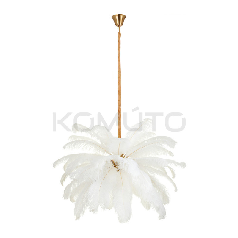 Lampa z Piór EMU – Beżowa, Różowa, Biała | Lampa Wisząca Lampa z Piór EMU – Beżowa, Różowa, Biała | Lampa Wisząca