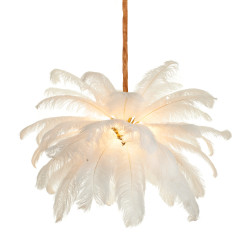 Lampa z Piór EMU – Beżowa, Różowa, Biała | Lampa Wisząca Lampa z Piór EMU – Beżowa, Różowa, Biała | Lampa Wisząca