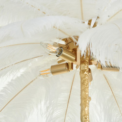 Lampa podłogowa EMU z białymi piórami – Elegancka dekoracja Lampa podłogowa EMU z białymi piórami – Elegancka dekoracja
