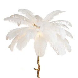 Lampa podłogowa EMU z białymi piórami – Elegancka dekoracja Lampa podłogowa EMU z białymi piórami – Elegancka dekoracja