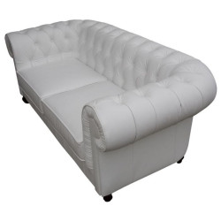 Sofa Chesterfield w skórze Canon 2 osobowa | Komuto.pl