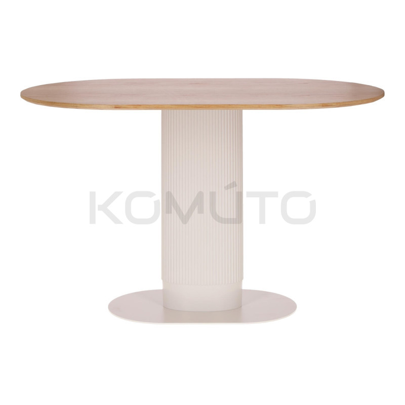 Stół Gativel Fornir Dębowy/Biały – Nowoczesny stół na 5-6 os Stół Gativel Fornir Dębowy/Biały – Nowoczesny stół na 5-6 os