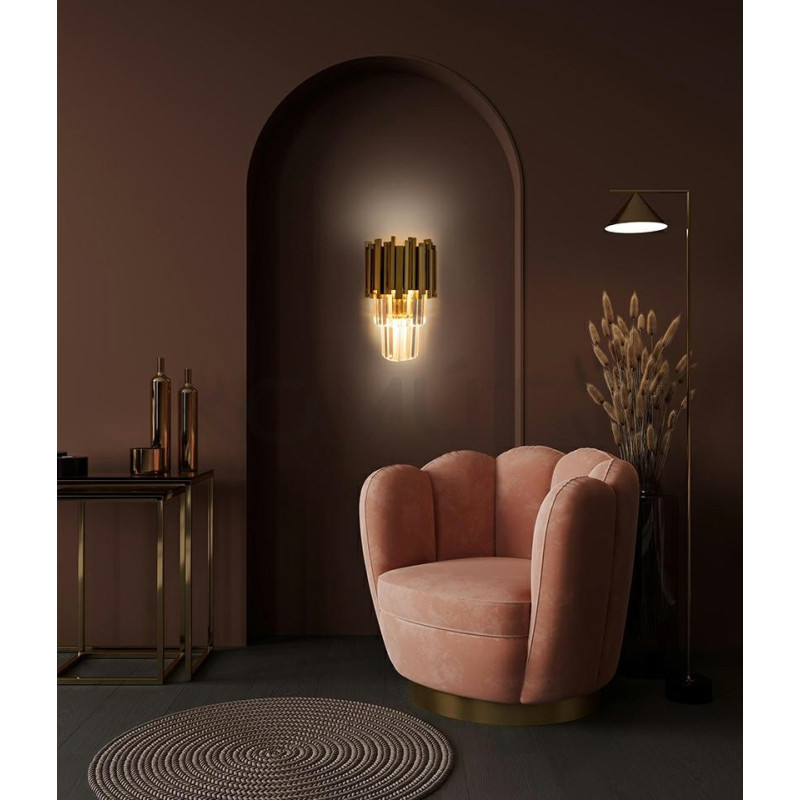 Kinkiet złoty kryształowy glamour Imperial Wall Gold | Komuto.pl