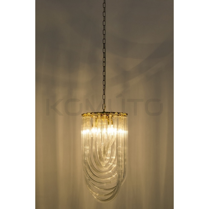 Lampa wisząca złota glamour Murano L | Komuto.pl Lampa wisząca złota glamour Murano L | Komuto.pl