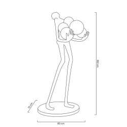 HUMAN SILVER – Artystyczna lampa podłogowa| rzeźba i światło