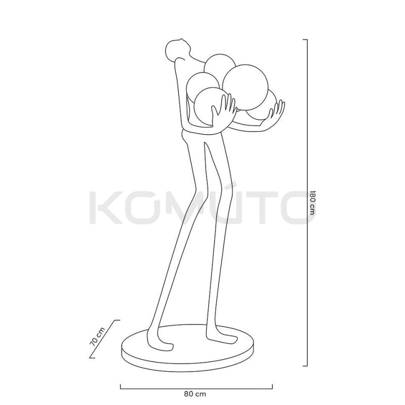 HUMAN SILVER – Artystyczna lampa podłogowa| rzeźba i światło