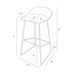 Hoker Rolf 75: Czarny minimalizm | Stylowy hoker do wyspy