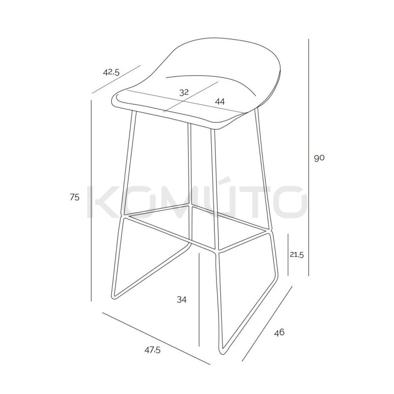 Hoker Rolf 75: Czarny minimalizm | Stylowy hoker do wyspy