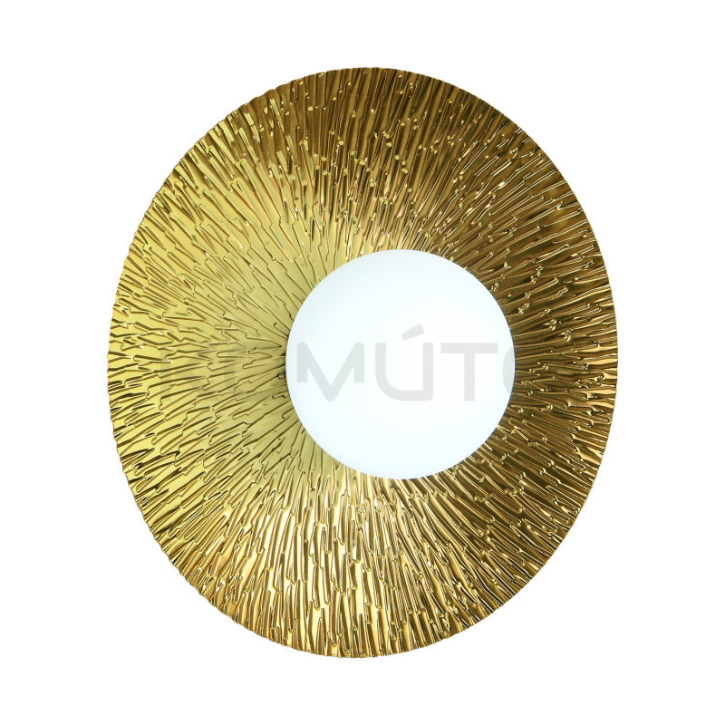 Kinkiet Sun: Złota rzeźba świetlna | Artystyczny design lampy