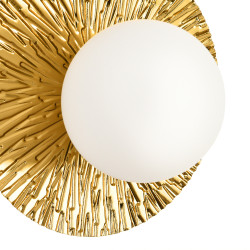 Kinkiet Sun: Złota rzeźba świetlna | Artystyczny design lampy