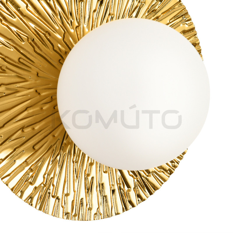 Kinkiet Sun: Złota rzeźba świetlna | Artystyczny design lampy