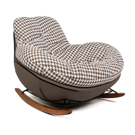 Fotel bujany FATTY – design i komfort | Brązowa pepitka