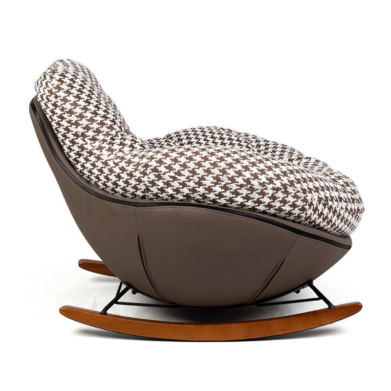 Fotel bujany FATTY – design i komfort | Brązowa pepitka