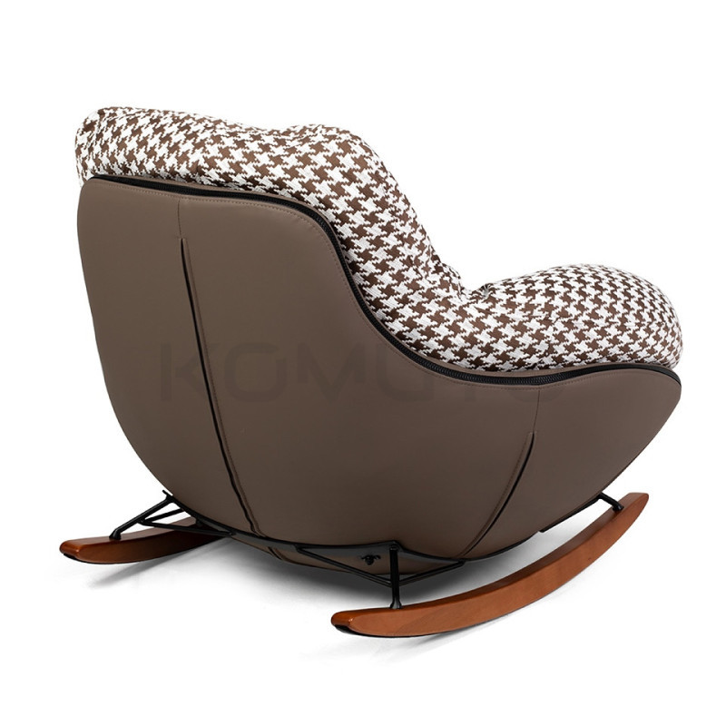 Fotel bujany FATTY – design i komfort | Brązowa pepitka