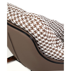 Fotel bujany FATTY – design i komfort | Brązowa pepitka