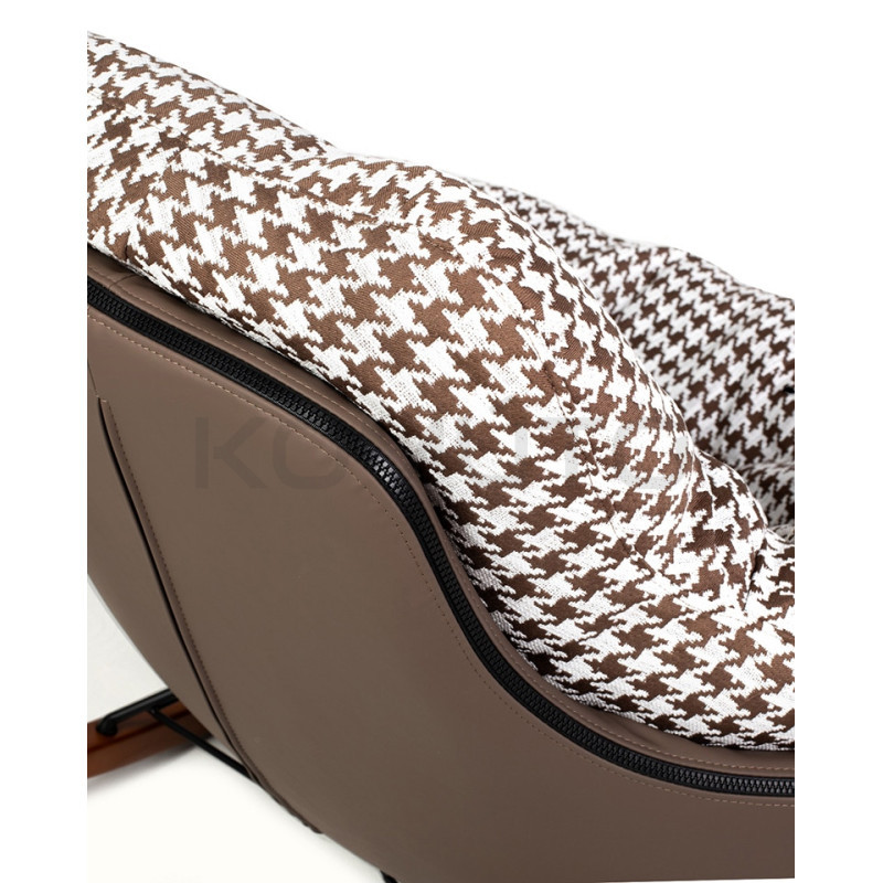 Fotel bujany FATTY – design i komfort | Brązowa pepitka