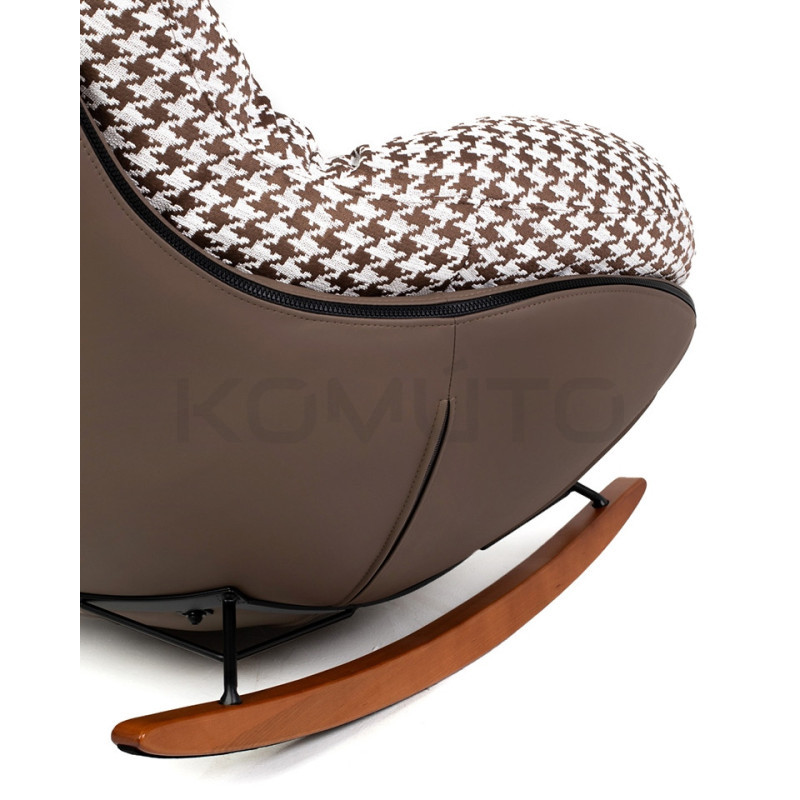 Fotel bujany FATTY – design i komfort | Brązowa pepitka