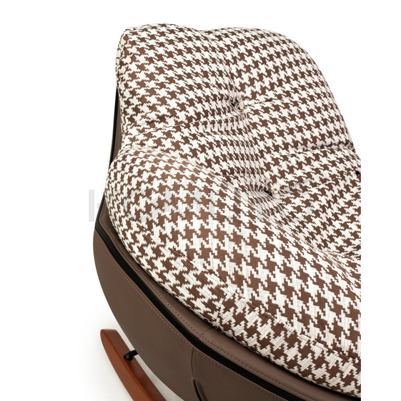 Fotel bujany FATTY – design i komfort | Brązowa pepitka