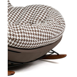 Fotel bujany FATTY – design i komfort | Brązowa pepitka