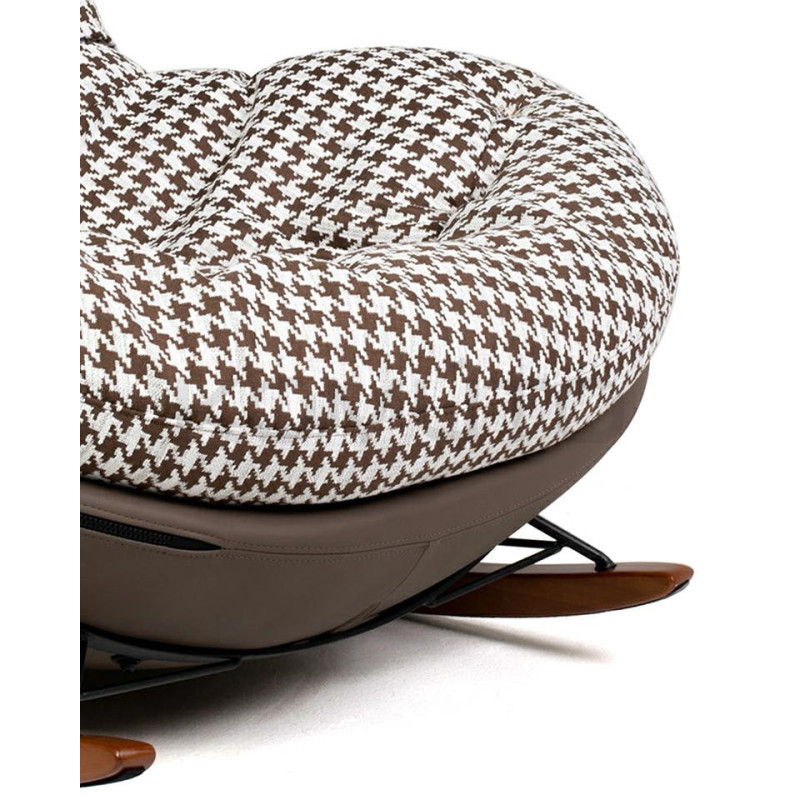 Fotel bujany FATTY – design i komfort | Brązowa pepitka