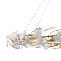 Lampa wisząca BOTANIKA 150 – Złoty wieniec z liści ginkgo