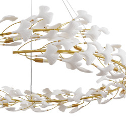 Lampa wisząca BOTANIKA 150 – Złoty wieniec z liści ginkgo