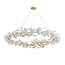 Lampa wisząca BOTANIKA 150 – Złoty wieniec z liści ginkgo