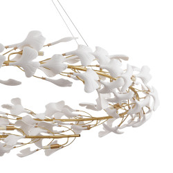 Lampa wisząca BOTANIKA 150 – Złoty wieniec z liści ginkgo