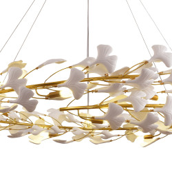 Lampa wisząca BOTANIKA 150 – Złoty wieniec z liści ginkgo