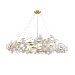 Lampa wisząca BOTANIKA 150 – Złoty wieniec z liści ginkgo