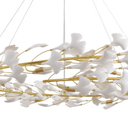 Lampa wisząca BOTANIKA 150 – Złoty wieniec z liści ginkgo