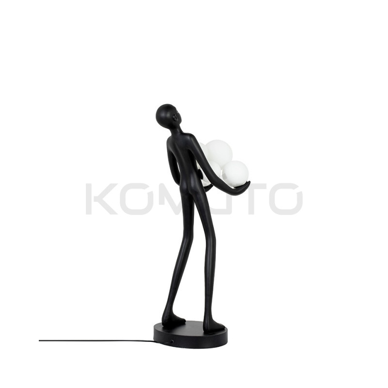 Lampa stołowa HUMAN czarna – rzeźba i światło w jednym 