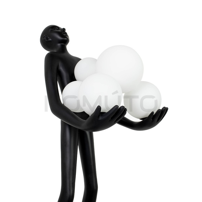 Lampa stołowa HUMAN czarna – rzeźba i światło w jednym 