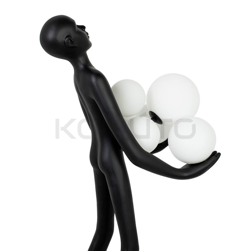 Lampa stołowa HUMAN czarna – rzeźba i światło w jednym 