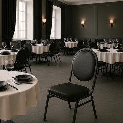 Krzesło HEBE czarne –  Krzesło bankietowe tapicerowane