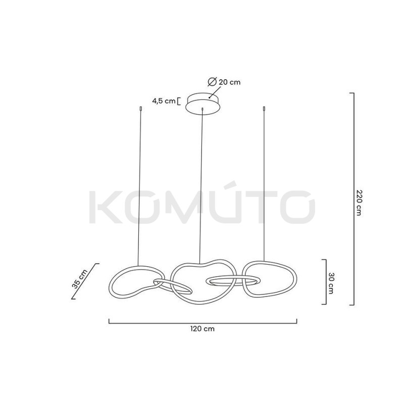 Lampa wisząca glamour złota JAZZ 5 | Komuto.pl
