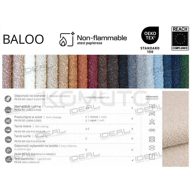 Sofa Boucle Aldo 2 osobowa tapicerowana tkaniną Bouclé Sofa Boucle Aldo 2 osobowa tapicerowana tkaniną Bouclé