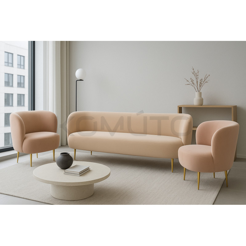 Sofa Boucle Aldo 2 osobowa tapicerowana tkaniną Bouclé Sofa Boucle Aldo 2 osobowa tapicerowana tkaniną Bouclé